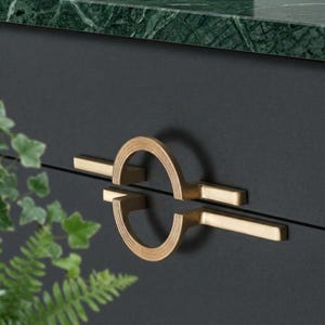 Large Circular Split Wardrobe Handles (256mm) | Modern Gold Geometric Cabinet Pulls | Unique Art Deco Dresser Knobs | Luxury Brass Hardware