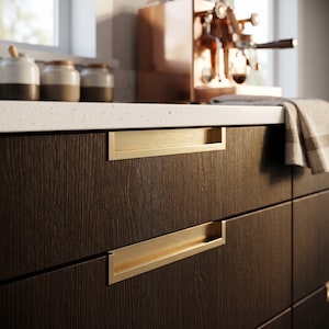 Minimalist Recessed Cabinet Pull | Flush Drawer Handle | Hidden Wardrobe & Sliding Door | Matte Black Gold White | Modern Hardware