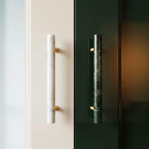 Marmorskåpshandtag Mässingslådhandtag Gröna Vita Sten Köksbeslag Moderna Skåpknoppar Lyxiga Byråhandtag Unik Inredning