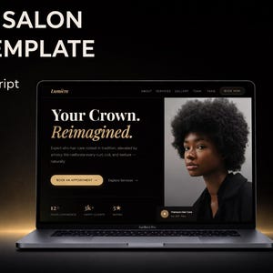 Afro Hair Salon Website Template | HTML CSS JS | Responsive Booking Page | Hair Studio Template | Natural Hair Stylist