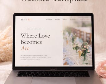 Wedding Planner Website Template – Florist HTML CSS JS – Briar Rose – Elegant Bridal Business Website – Fully Responsive – Instant Download