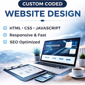 Custom Coded Website Design | HTML CSS JavaScript Website | Responsive & Fast Website for Business
