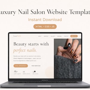 Template per sito web di salone di bellezza | HTML CSS JS | Sito web per studio di bellezza | Responsive | Download immediato | Sito web per nail artist