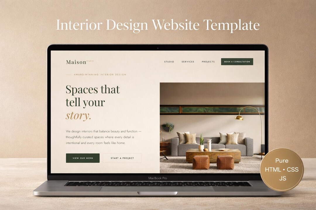Interior Design Website Template | HTML CSS JS | Luxury Studio Site ...