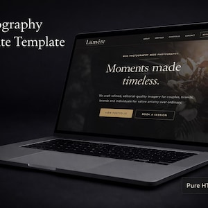 Photography Website Template | Dark Luxury HTML CSS JS | Photographer Studio Site | Fully Responsive | No Framework