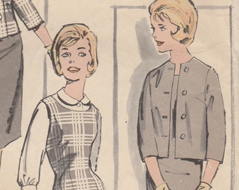 60s Dress, Jumper, Blouse and Jacket Pattern Advance 9845 Size 5 Bust 31 1/2