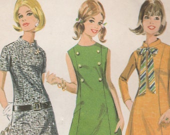 Easy 60s A-line Dress Pattern McCalls 9326 Size 14 Bust 36