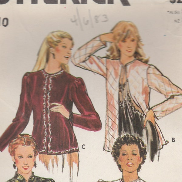 80s Evening or Bed Jacket Pattern Butterick 6846 Size 10 Uncut