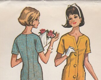 Simple 1964 Dress Pattern McCalls 7254 Size 12 Bust 32