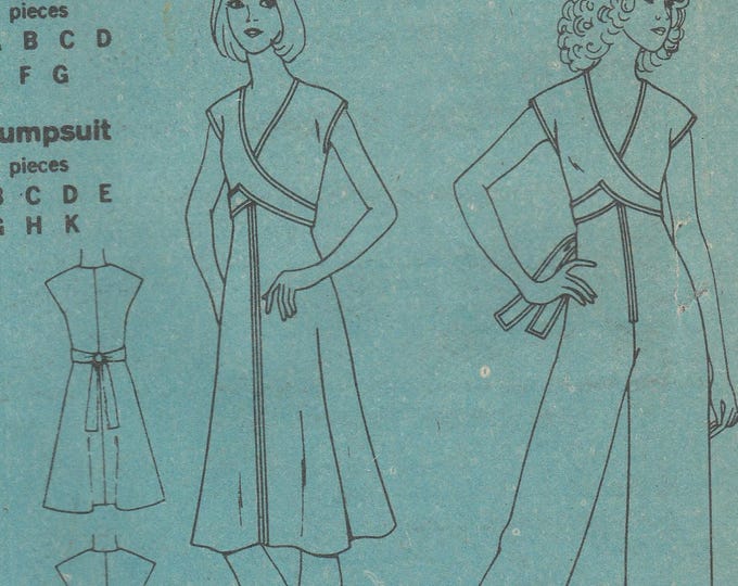 Awesome 70s Jumpsuit and Dress Pattern Simplicity 7522 Size 14 Bust 36 ...