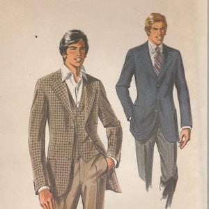 Men&#39;s Vintage Sport Coat and Vest Pattern Simplicity 8710 Size Tall 46 - 52 Uncut