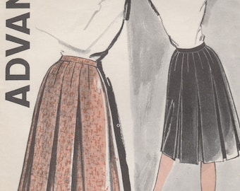 60s Box Pleat Skirt Pattern Advance 9499 Waist 26 Bishop Method