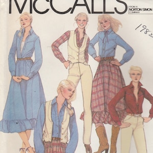 Prairie Skirt, Fitted Vest & Blouse Pattern McCalls 6937 Size 14 Uncut