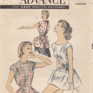 Cobbler Apron, Beach Cover-Up, Crafting Smock Pattern Advance 7878 Size Medium Bust 32 - 34
