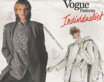 80s Miyake Jacket, Blouse & Pants Pattern Vogue 1664 Size 8 Uncut