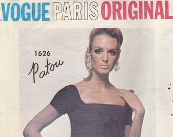 1960s Designer Babydoll Dress Pattern Vogue 1626 Size 16 Bust 36
