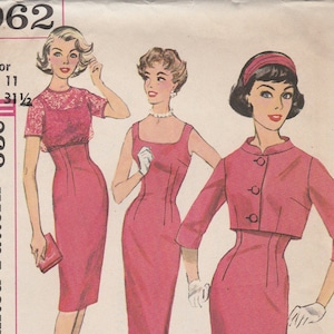 Sophisticated 50s Dress & Jacket Pattern Simplicity 3062 Size 11