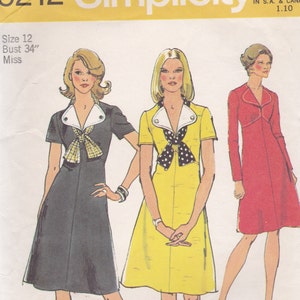 Adorable 70s Dress Pattern Simplicity 6212 Size 12