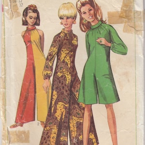 Fun 1960s Jumpsuit Pattern Simplicity 7359 Size 12