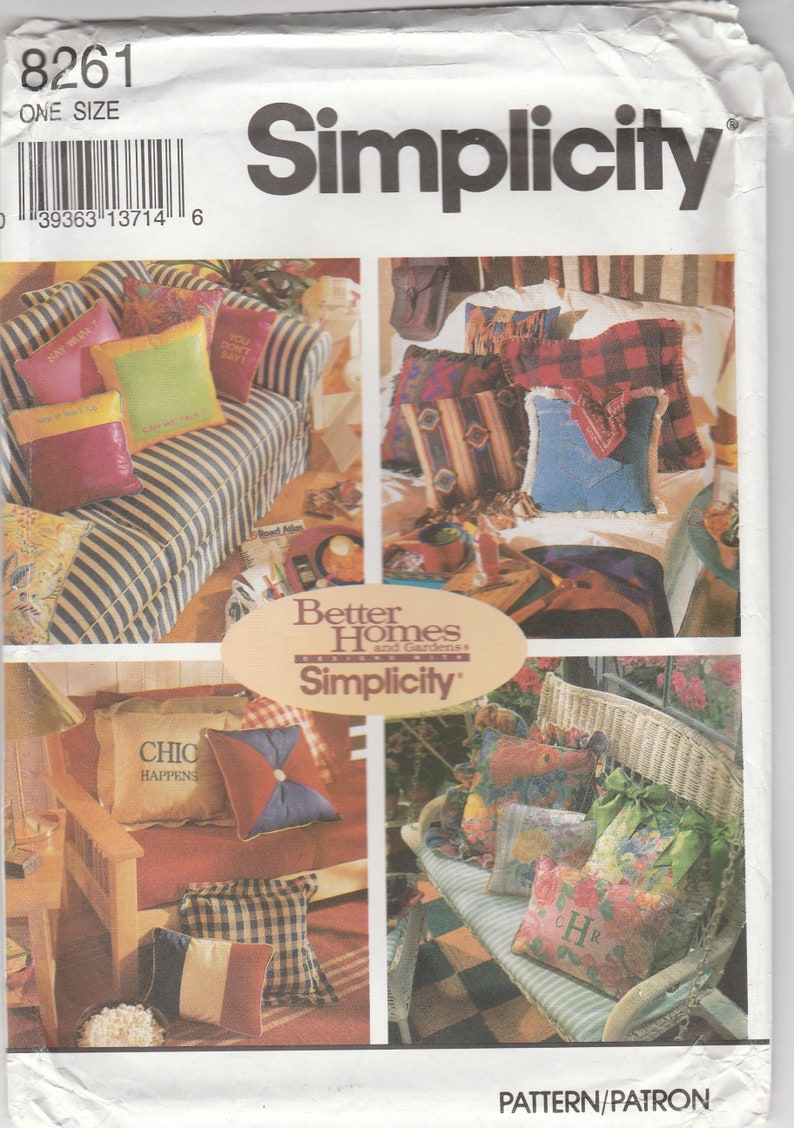 Creative Pillow Pattern Simplicity 8261 Uncut Etsy