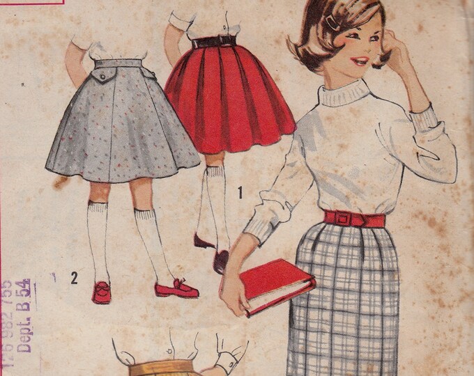 Vintage School Girl Skirt Pattern Simplicity 3767 Size 8 Uncut Etsy