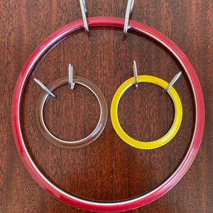 Set of 3 Tension Hoops Yellow Brown and Red 7.5&quot; & 2.5&quot;