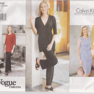 90s Wrap Tunic, Pants and Skirt Pattern Vogue 1968 Size 8