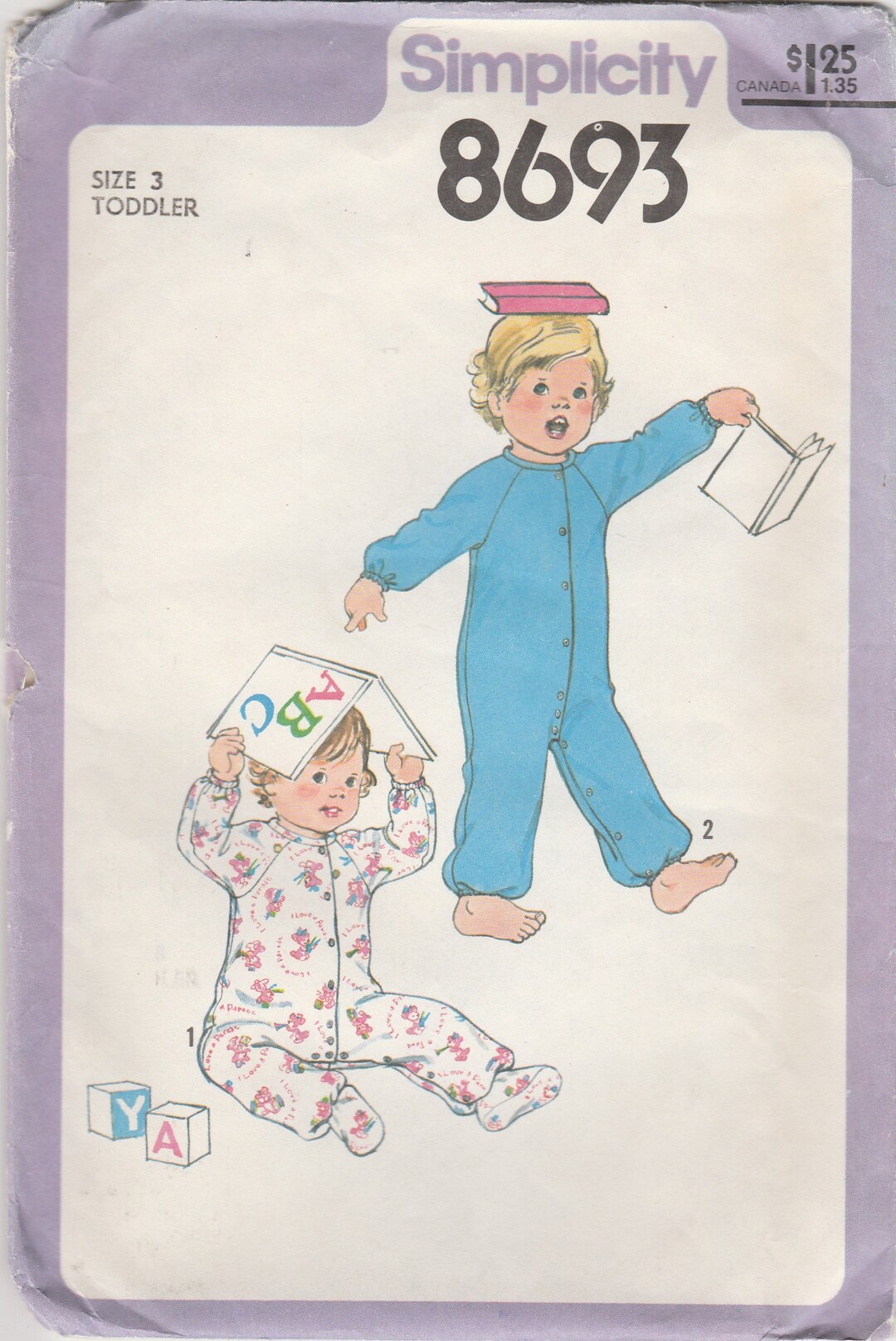 Toddler's Romper or Sleeper Pattern Simplicity 8693 Size 3 Uncut - Etsy