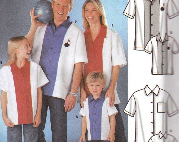 Unisex Bowling Shirt Pattern Simplicity 7208 Size XS S M L Etsy