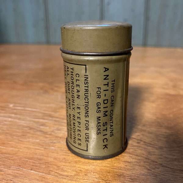 Anti Dim Stick Canister WWII Vintage Tin