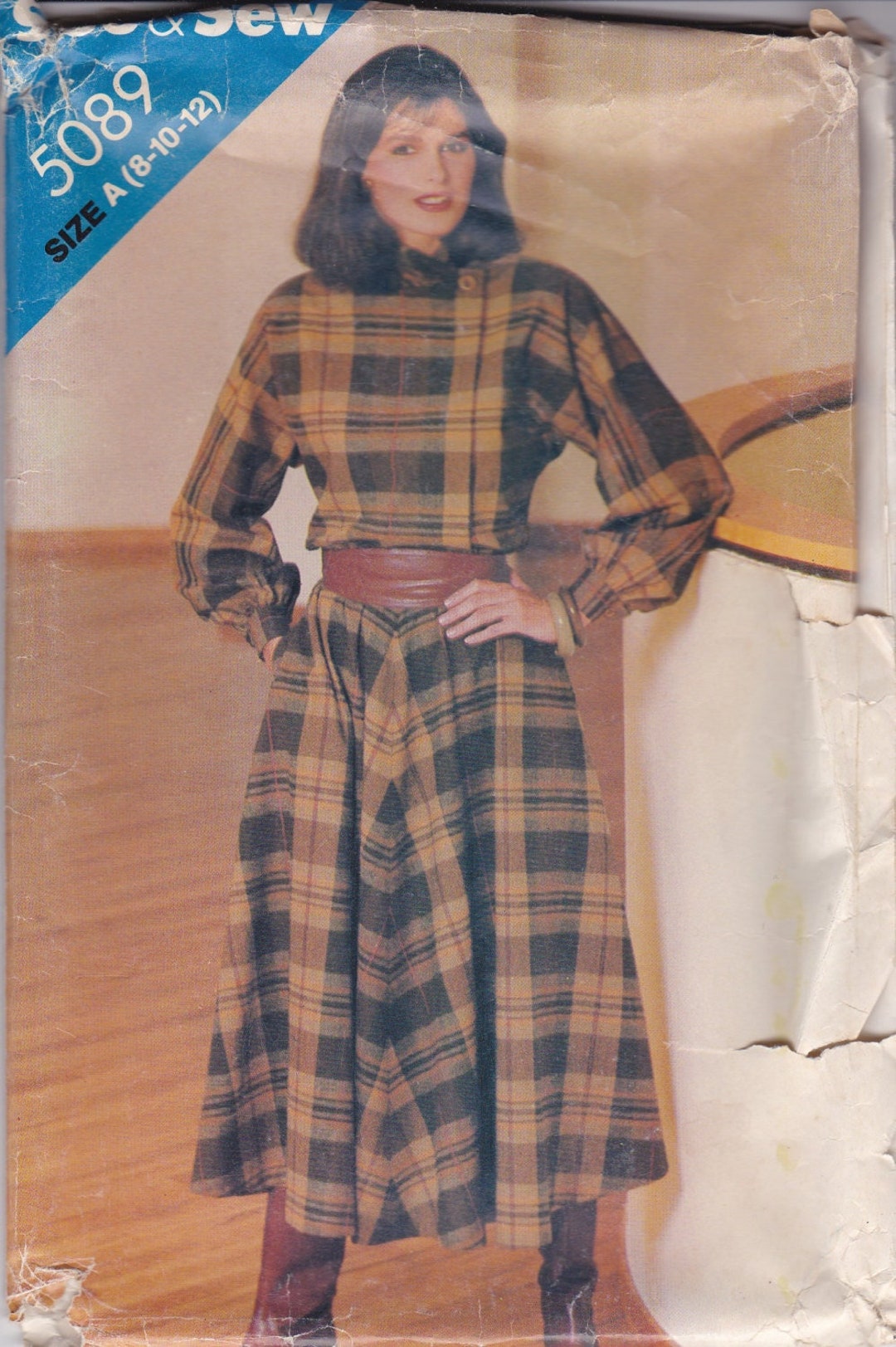 Modest 80s Dress Pattern Butterick 5089 Sizes 8 - 12 Uncut - Etsy