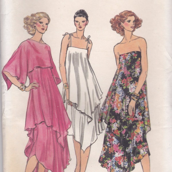 Handkerchief Hem Tiered Dress Pattern Vogue 9778 Size 12 Uncut