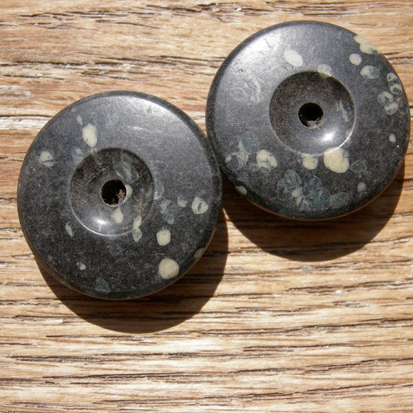 2 Speckled Vintage Whistle Buttons