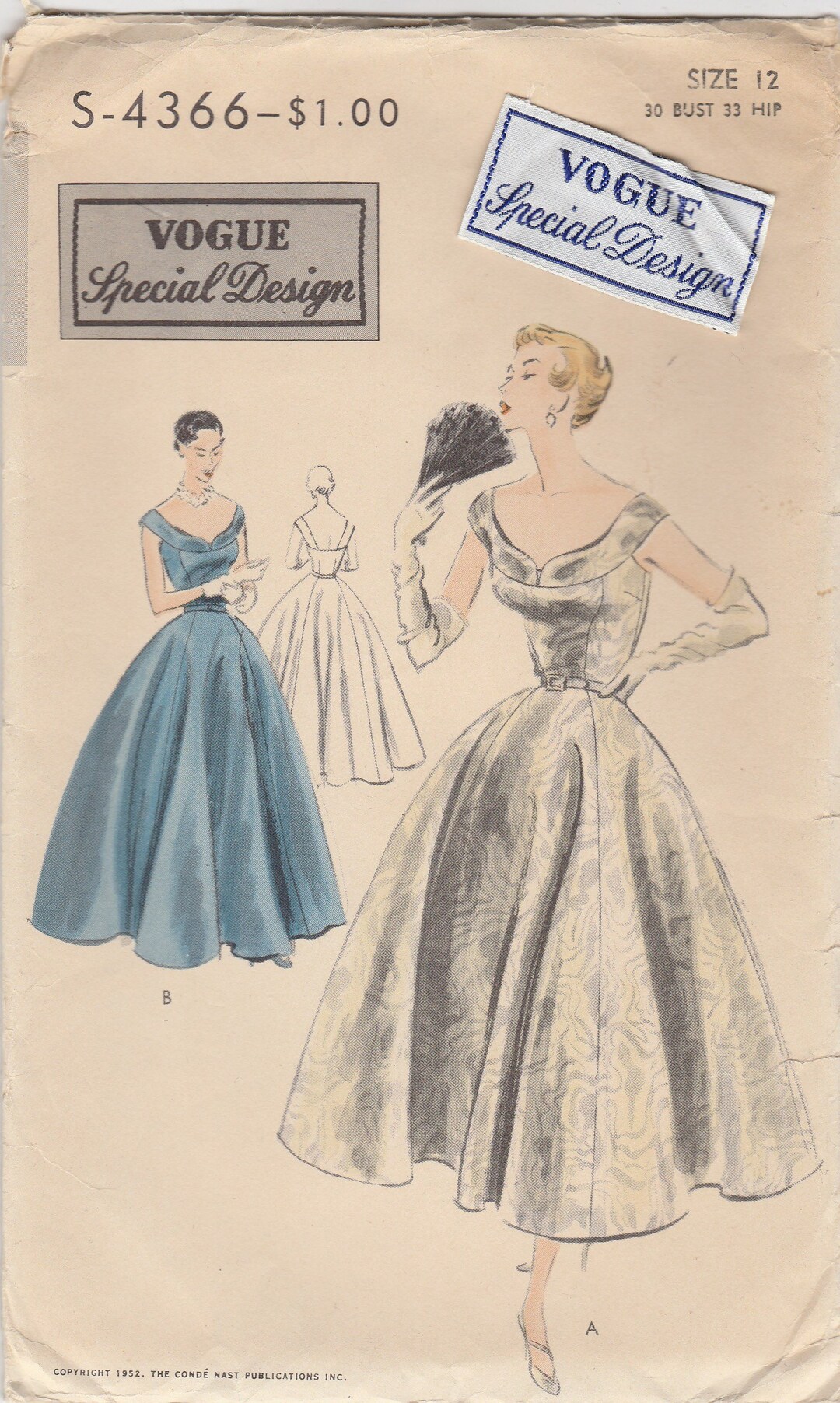 1950's Vogue Special Design Two Piece Suit Dress Pattern - Bust 32