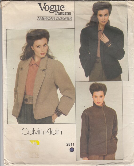 Calvin Klein Jacket Pattern Vogue 2811 Size 8 Uncut | Etsy