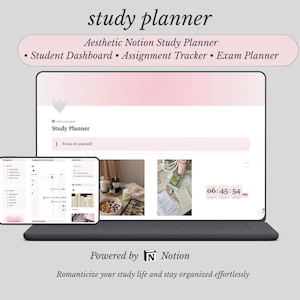 Notion Study Planner Template | Student Dashboard | Academic Planner | Assignment & Exam Tracker | Daily Weekly Monthly Planner