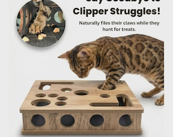 Purrfect Paws Cat Nail Filing Toy – Interactive Treat cat scratching Box for Natural Claw Trimming, Cat Enrichment & Scratch Control