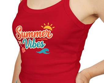 Summer Vibes Tank Top | Sonne, Welle & Blumen Strand Design