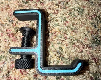 Support pour casque de bureau imprimé en 3D, organiseur à fixation par pince, support de câble