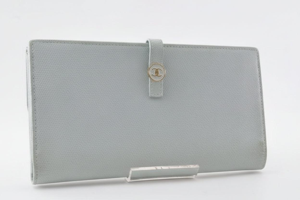 Chanel Azure Blue Leather Wallet image 9