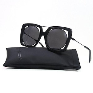 Yohji Yamamoto YY7009 Black Grey Mirrored Sunglasses image 1