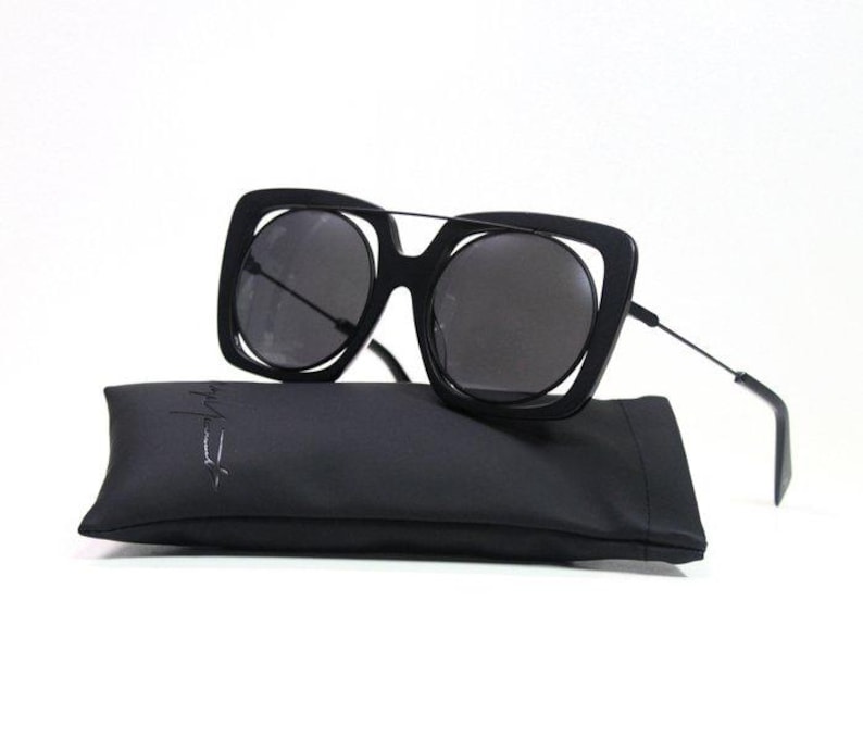 Yohji Yamamoto YY7009 Black Grey Mirrored Sunglasses image 1