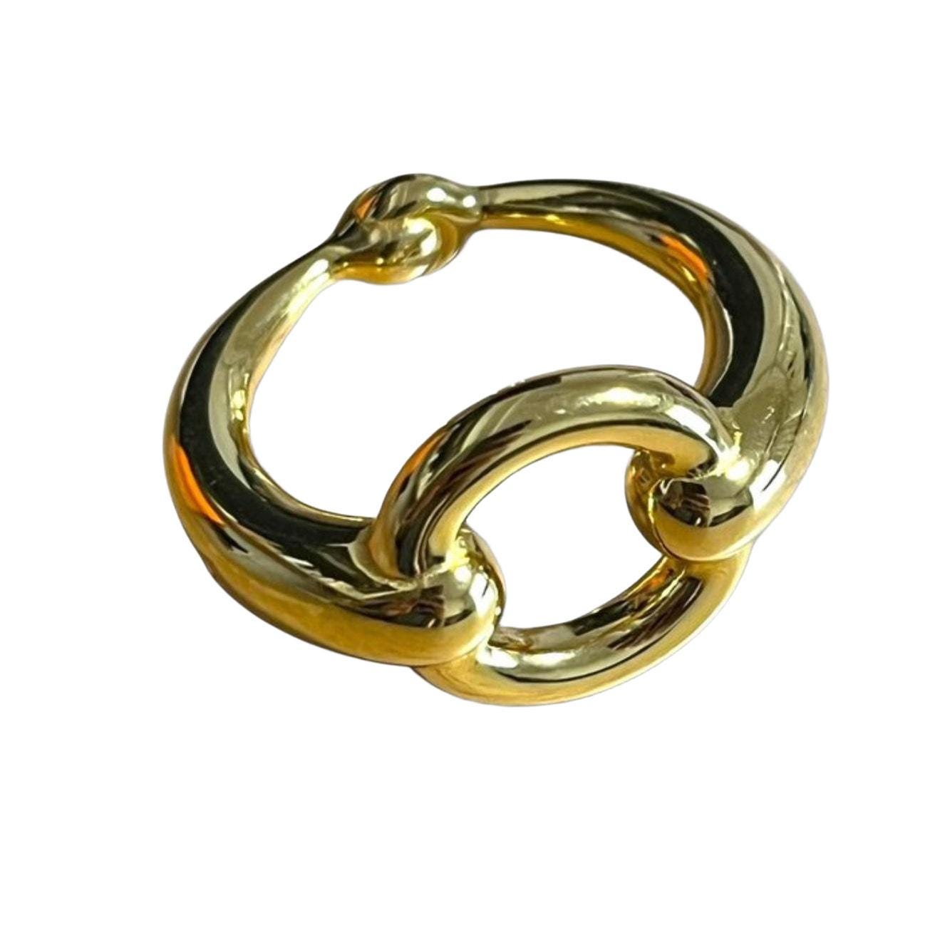 Hermès Gold Plated Mors Scarf Ring image 8