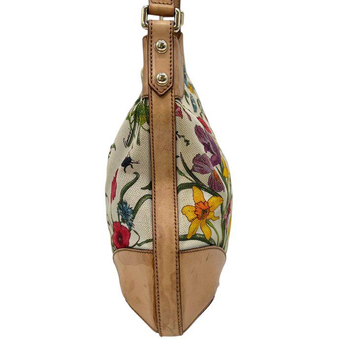 Gucci Horsebit Flora Beige Canvas handbag image 5