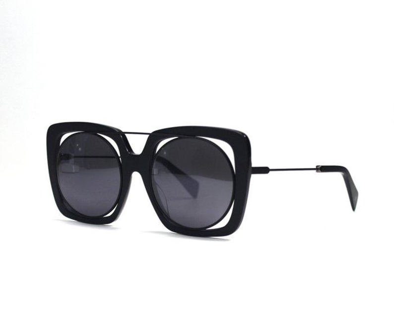 Yohji Yamamoto YY7009 Black Grey Mirrored Sunglasses image 9