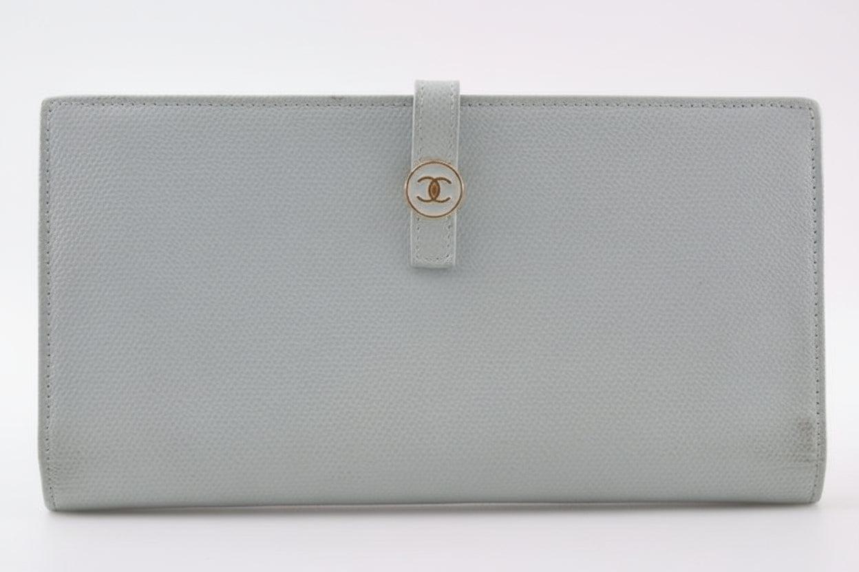 Chanel Azure Blue Leather Wallet image 2