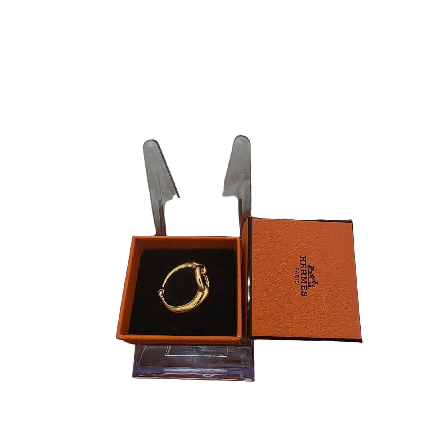Hermès Gold Plated Mors Scarf Ring image 2