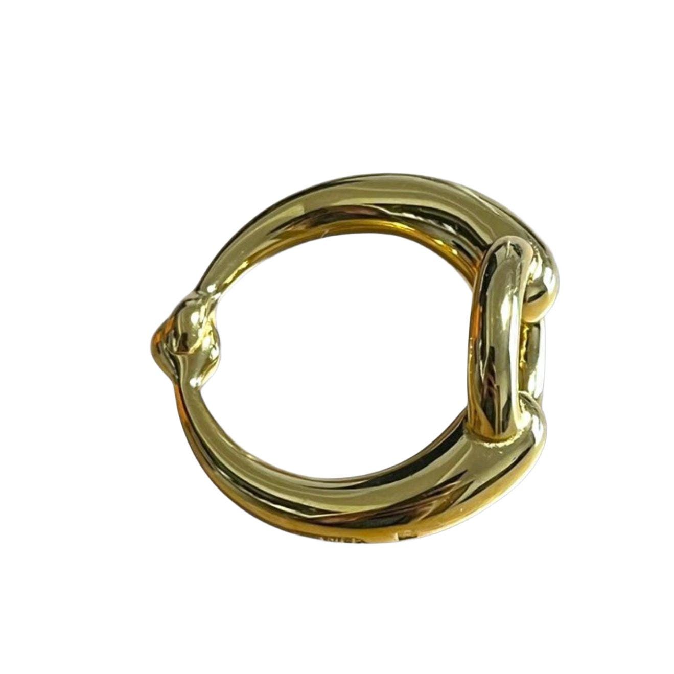 Hermès Gold Plated Mors Scarf Ring image 6