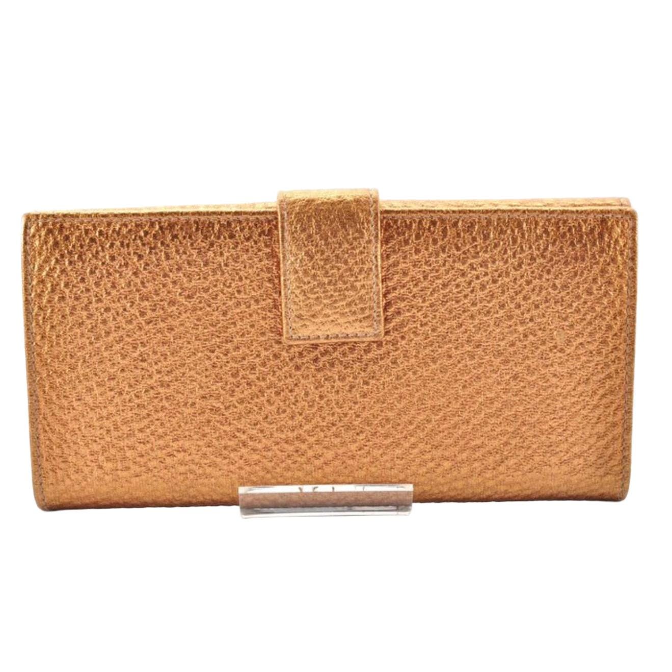 Gucci Gold Horsebit Long Leather Wallet image 3