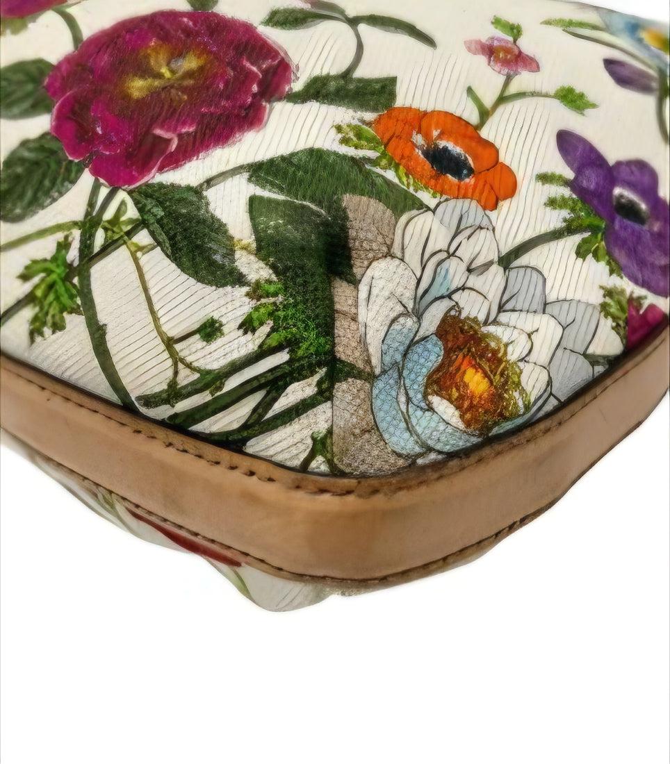 Gucci Horsebit Flora Beige Canvas handbag image 8